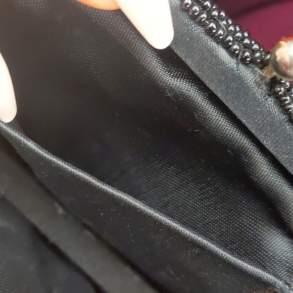VTG 60s Silk Beaded Richere Bag by Walborg Clutch Hand Made in Japan Black - Picture 10 of 13